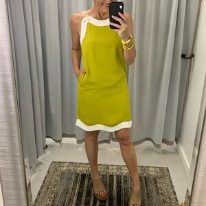 Love this lime green scallop-detailed dress!